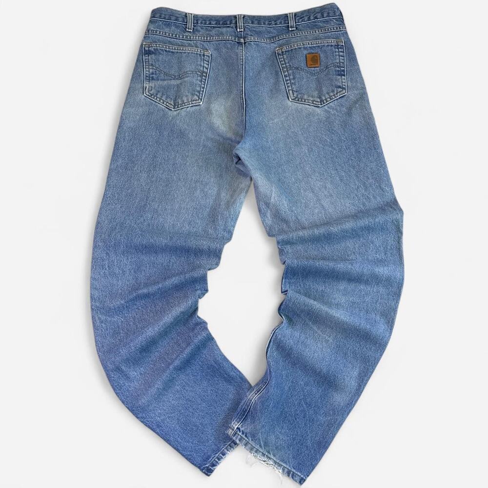 Y2K Carhartt Relaxed Fit Jeans 40x38 Light Wash Workwear Denim Straight Leg